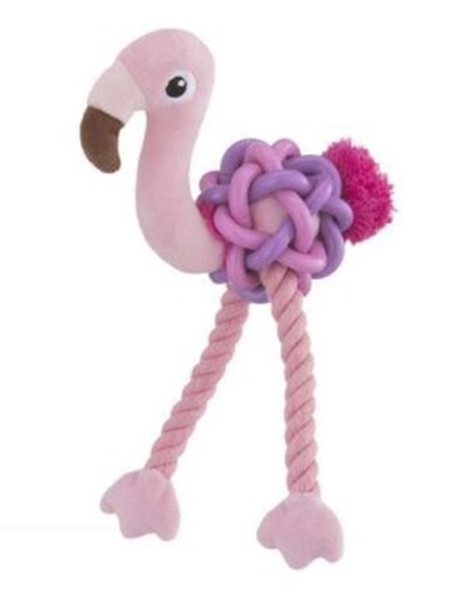 Picture of Plush Flamingo with PVC Ball and Rope: A Fun and Durable Dog